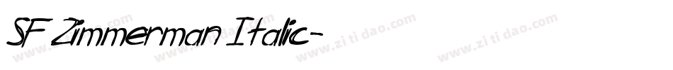 SF Zimmerman Italic字体转换